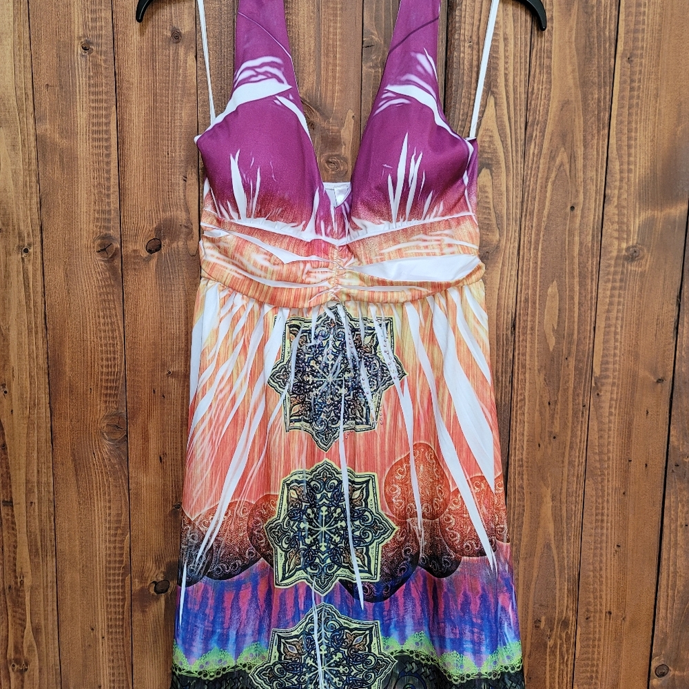 Colorful Halter Dress